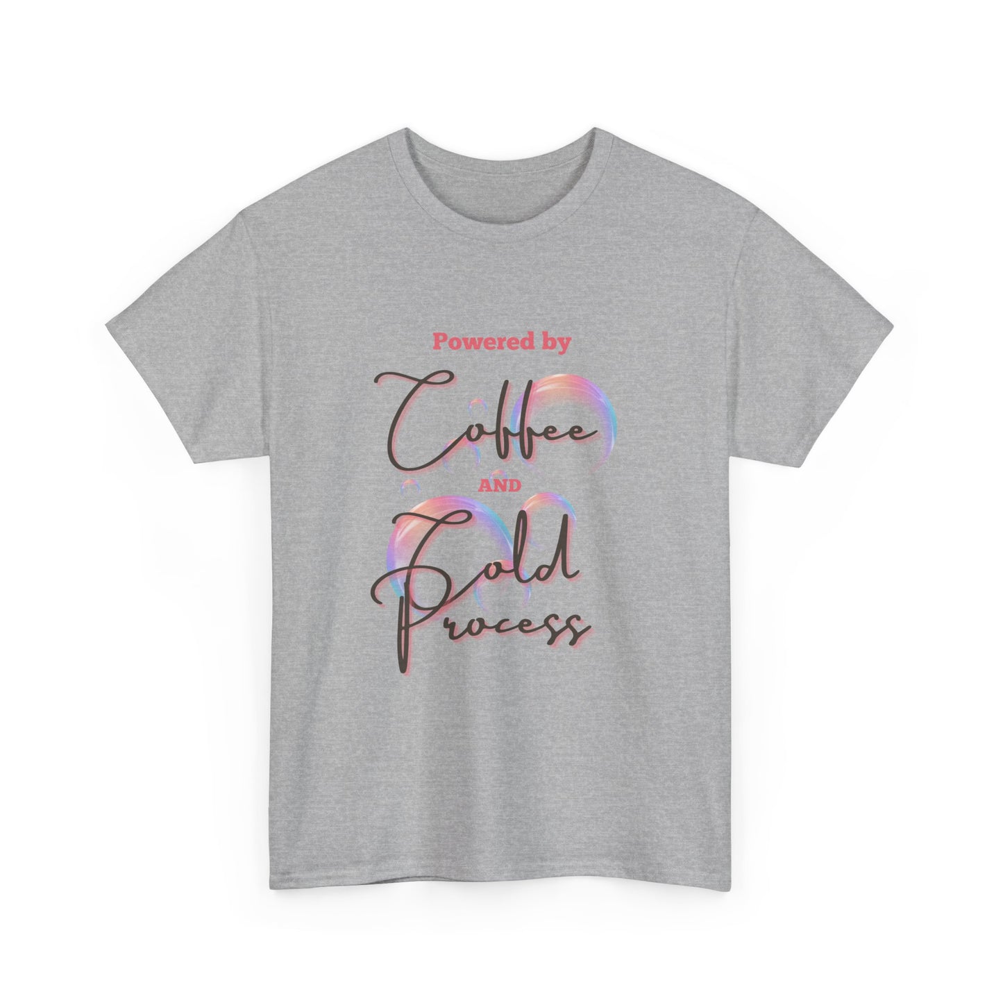 Coffee & Cold Process T-Shirt — "Powered by Coffee and Cold Process" Graphic Tee