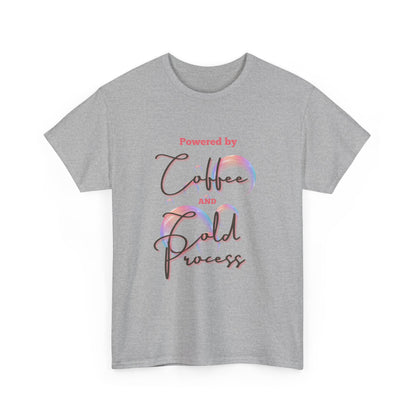 Coffee & Cold Process T-Shirt — "Powered by Coffee and Cold Process" Graphic Tee