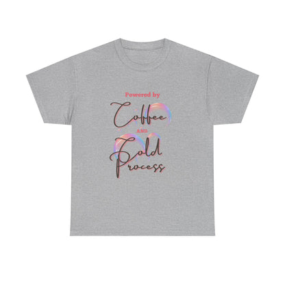 Coffee & Cold Process T-Shirt — "Powered by Coffee and Cold Process" Graphic Tee