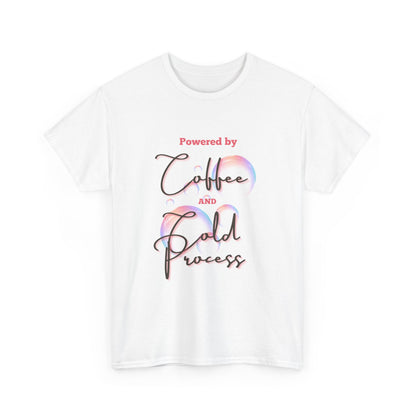 Coffee & Cold Process T-Shirt — "Powered by Coffee and Cold Process" Graphic Tee