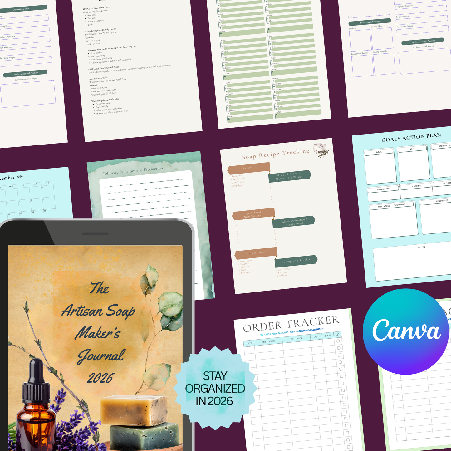 2026 Artisan Soap Maker Journal/Planner