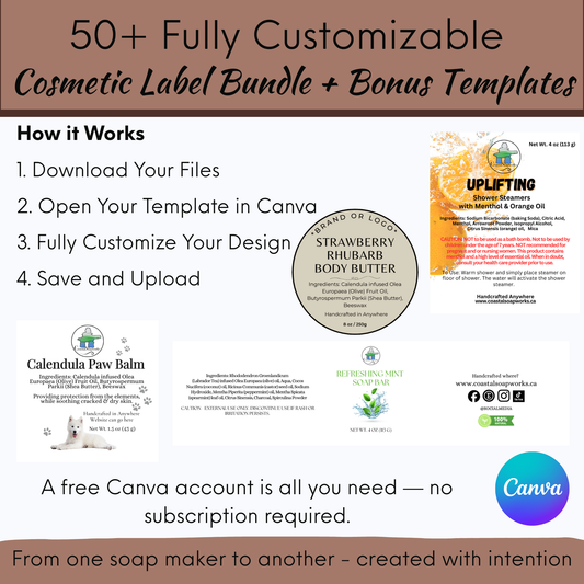 50+ Fully Customizable Cosmetic &amp; Soap Label Templates
